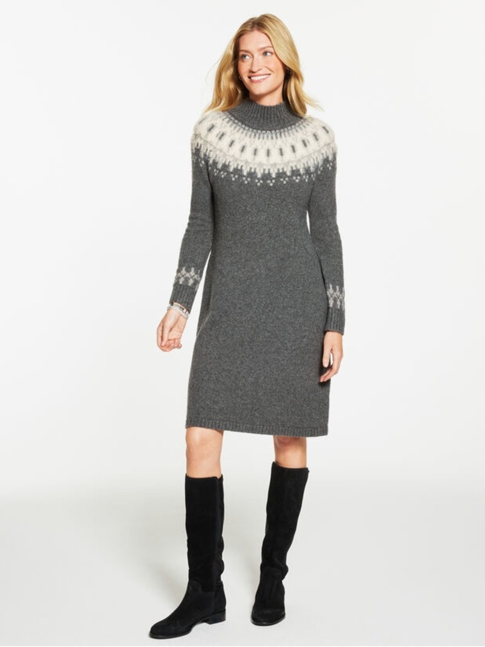 NWT Talbots Fair Isle Sweater Dress in gray wool
Blend xl petite